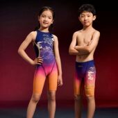 Zoke洲克儿童中国龙泳衣泳裤 国朝青少年专业训练比赛长训三角五分