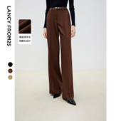 2025春新款 休闲修身 气质黑色西装 朗姿商务通勤职业新年西服裤 裤 女