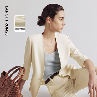 白西装 新款 朗姿25三醋酸西服外套职业夏季 西裤 律师系列