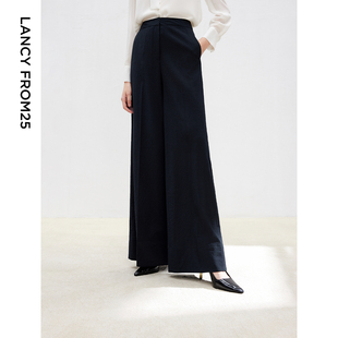 裤 新款 正装 子气质高级感春季 职场羊毛裤 朗姿25藏蓝色垂感通勤西装