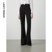 微喇长裤 高腰长款 休闲裤 显瘦西装 新款 裤 子春季 朗姿25修身 显高裤