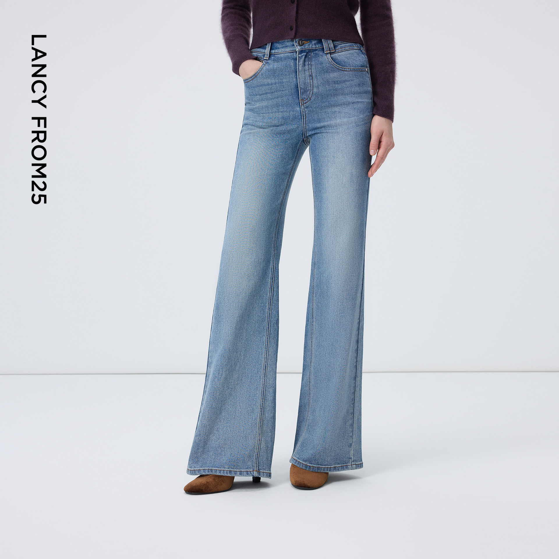 【艺术家联名】朗姿简约优雅百搭微喇牛仔裤通勤2026年春季新款,女装/女士精品,牛仔裤,淘宝优惠券,粉丝福利购,淘宝优惠卷