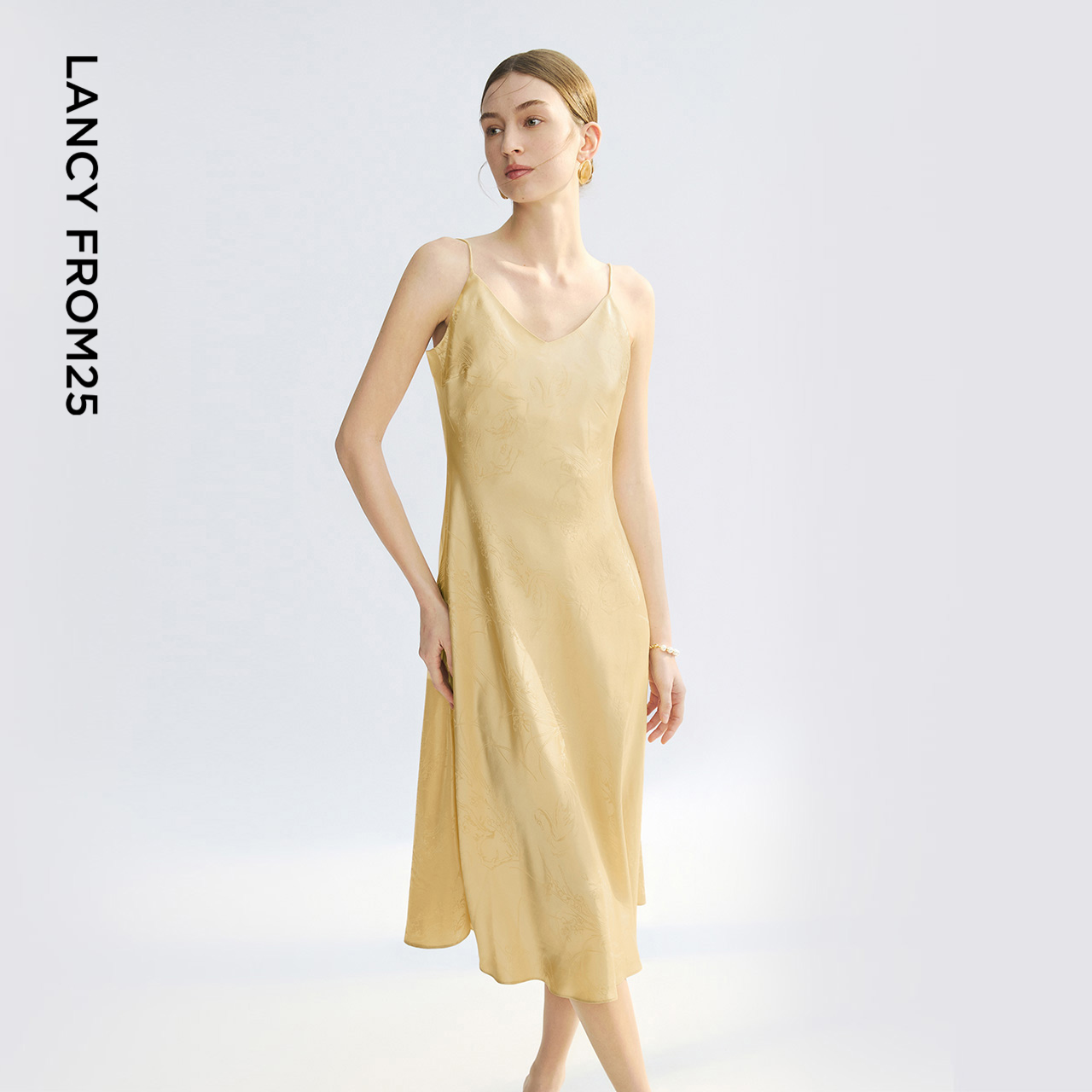 【兰亭叙】王楚然同款朗姿桑蚕丝新中式2025年夏季新款吊带连衣裙