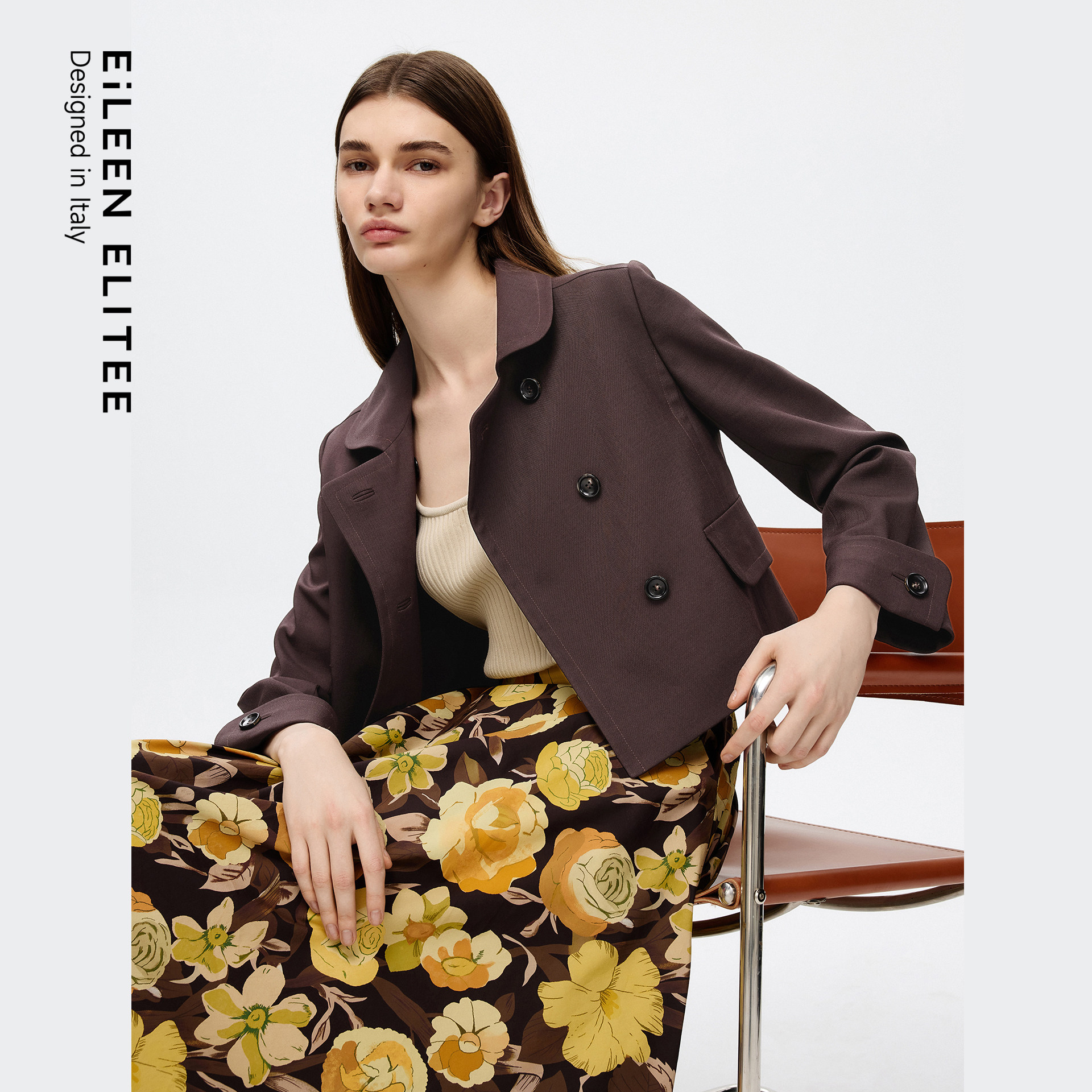 朗姿欧洲EiLEEN ELITEE复古双排扣设计感短外套女2025秋季新款,女装/女士精品,短外套,淘宝优惠券,粉丝福利购,淘宝优惠卷