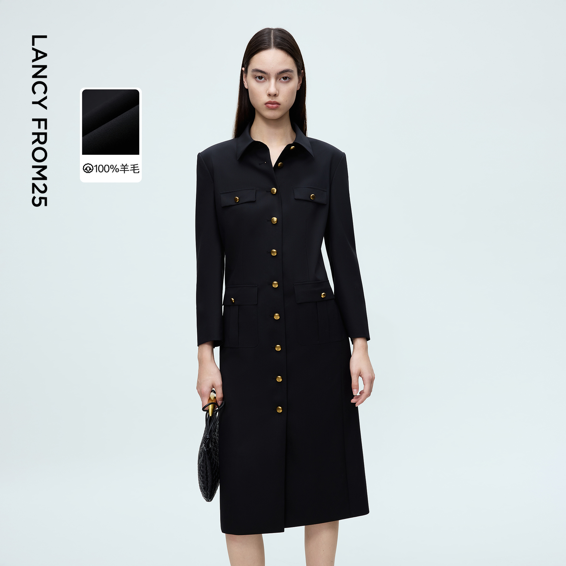 舒适羊毛 口袋装饰 衬衫领型