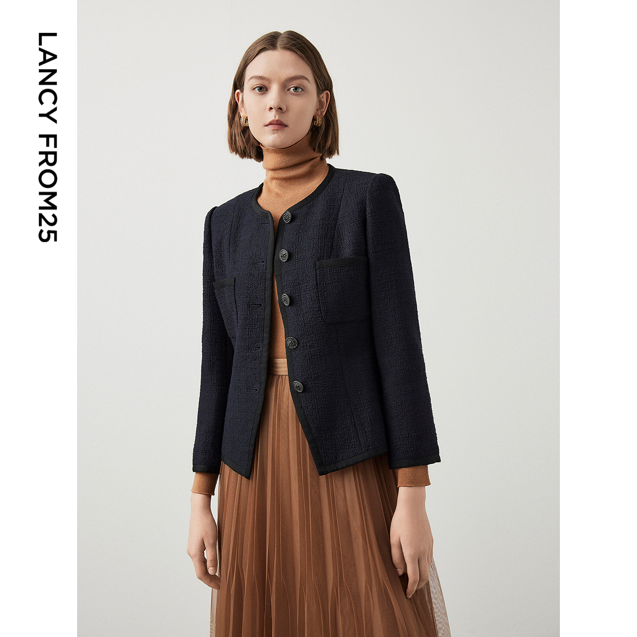 朗姿职场通勤气质小香风西装外套