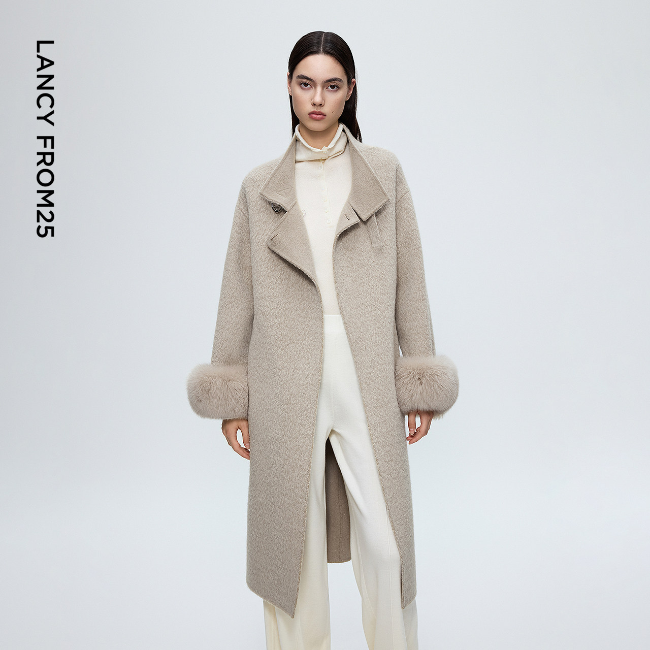 朗姿羊毛优雅高级简约长款毛呢大衣大女主呢子外套2025年冬季新款,女装/女士精品,毛呢外套,淘宝优惠券,粉丝福利购,淘宝优惠卷