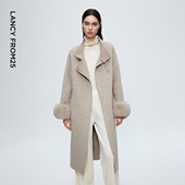 新款 朗姿羊毛优雅高级简约长款 毛呢大衣大女主呢子外套2025年冬季