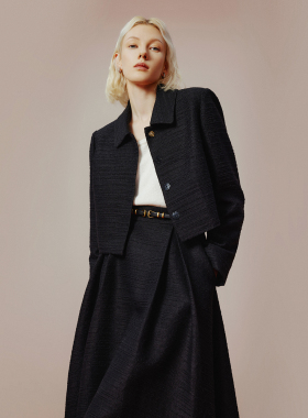 【Basic衣橱】朗姿25小香风肌理感气质上衣百搭新款高级感短外套