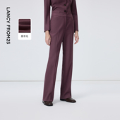 裤 新款 子女高级感时尚 直筒女2026年春季 西裤 朗姿高智感紫色西装