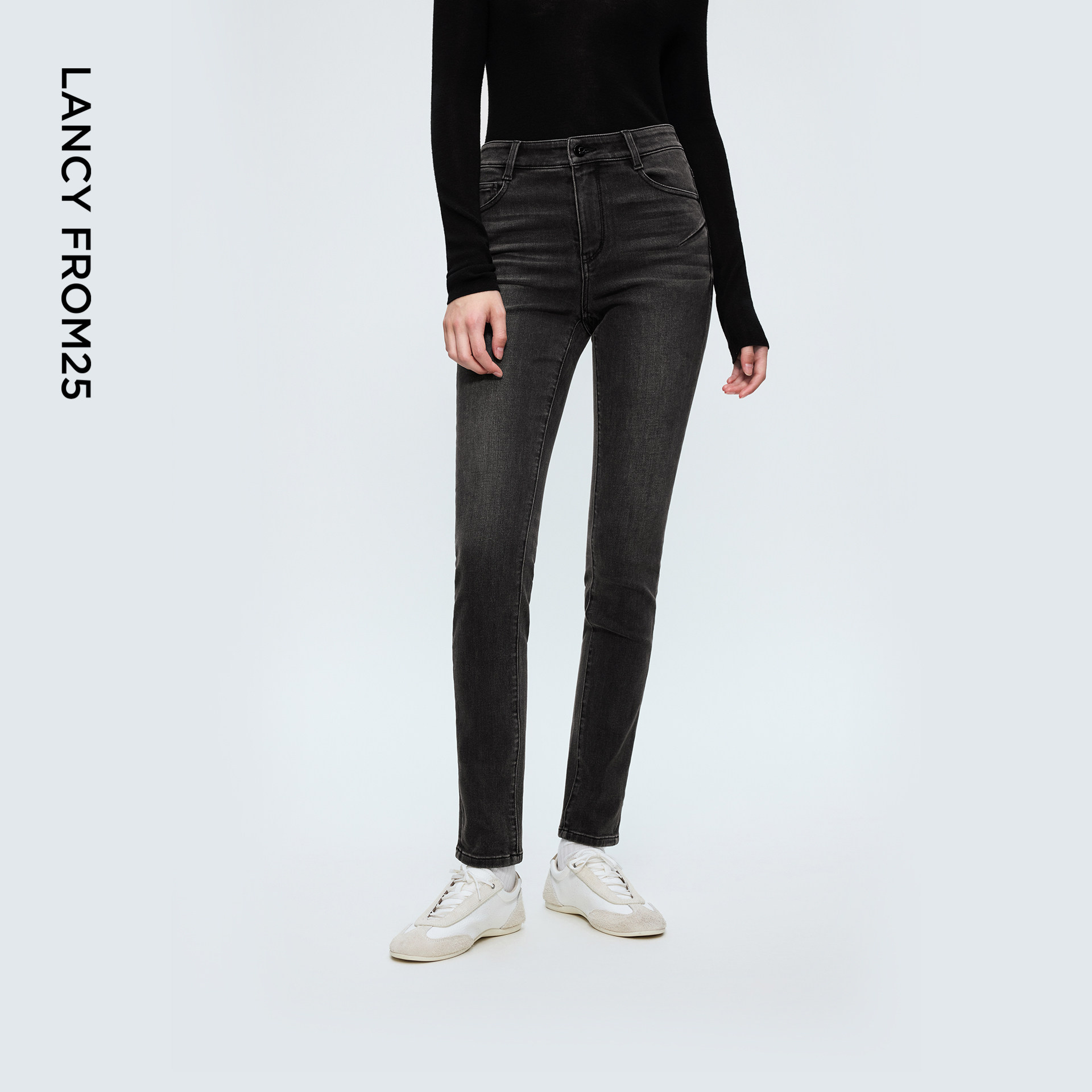 朗姿复古设计感牛仔裤修身高腰气质直筒小脚裤2025年冬季新款,女装/女士精品,牛仔裤,淘宝优惠券,粉丝福利购,淘宝优惠卷