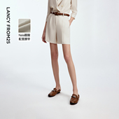休闲裤 朗姿醋酸老钱风复古宽松西装 新款 气质高级感2025年秋季 短裤