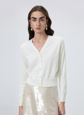 【Basic衣橱】朗姿25开衫女上衣法式高级感毛衣春秋新款毛针织衫