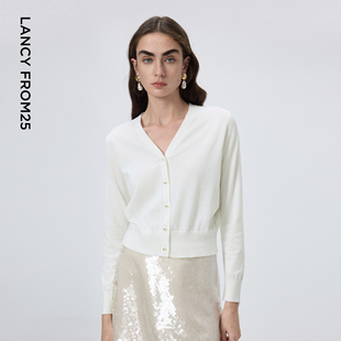 高级感毛衣春秋新款 女上衣法式 朗姿25开衫 毛针织衫 Basic衣橱