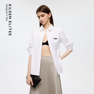 新款 气质通勤上衣2025年秋季 ELITEE学院风白衬衫 朗姿欧洲EiLEEN