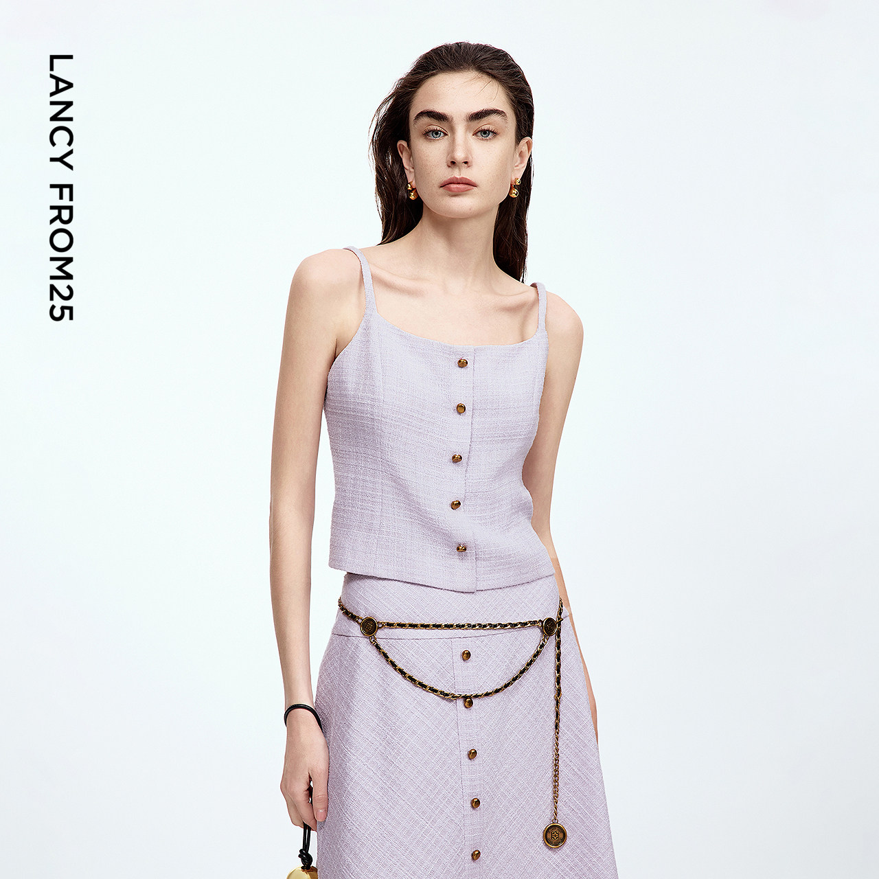 朗姿吊带方领气质高级感法式小香风2025年秋季新款背心/半身裙女,女装/女士精品,时尚套装,淘宝优惠券,粉丝福利购,淘宝优惠卷
