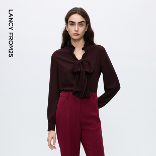 高智衣橱 通勤冬季 朗姿25美拉德法式 上衣气质时尚 新款 复古衬衫