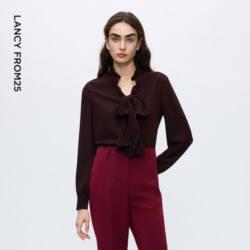 木耳边飘带领 直身廓形 2色可选