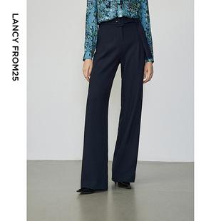新款 朗姿新款 简约气质直筒春季 裤 气质高腰显瘦通勤职业阔腿西装