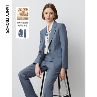 朗姿復古法式 新款 西裝 外套 純羊毛高級感氣質職業西服女2023年秋季