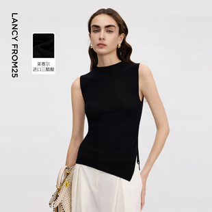 新款 背心女士2026年夏季 高级感无袖 朗姿设计感背心不对称修身