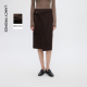 朗姿纯羊毛直筒老钱风半身裙通勤中长裙女25冬季 高智衣橱 新款