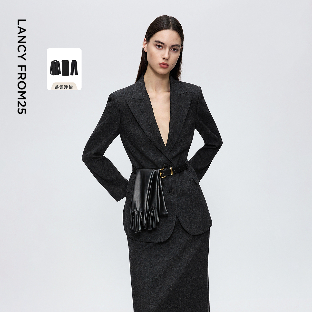 进口羊毛 立裁收腰 率性戗驳领