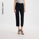 职业西装 工作正装 裤 新款 子女 显瘦夏季 朗姿黑色气质高腰直筒修身