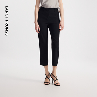 职业西装 工作正装 裤 新款 子女 显瘦夏季 朗姿黑色气质高腰直筒修身