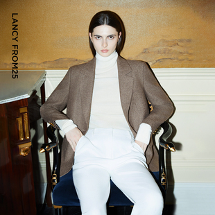 新款 朗姿羊毛平驳领通勤西服气质高级感2025年冬季 高智系列