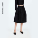 新款 气质半身裙2025年秋季 修身 朗姿提花复古a字花苞裙高级感时尚