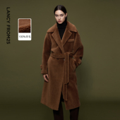 朗姿100羊毛高级感毛呢外套毛毛大衣高端保暖仿皮草2025冬季 新款