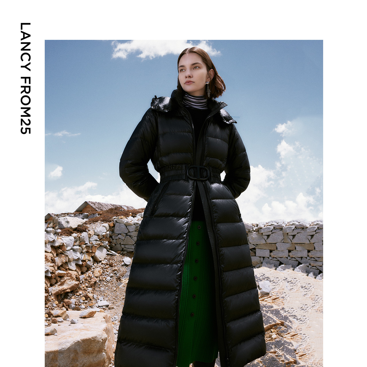 朗姿意大利设计羽绒服外套