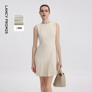 轻礼服白色连衣裙夏新款 法式 裙子高级感 朗姿三醋酸Basic衣橱