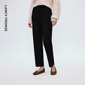 新款 直筒西装 子女2025年冬季 裤 朗姿百搭时尚 黑色修身 铅笔裤 小脚裤