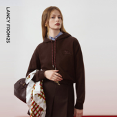 朗姿红色新年高级感卫衣戴帽拉绳女2026年春季 以梦为马 新款