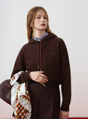 【以梦为马】朗姿红色新年高级感卫衣戴帽拉绳女2026年春季新款