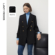 朗姿羊毛法式 新款 复古高级感西装 领毛呢外套女士通勤气质上衣冬季