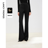 女 朗姿设计感气质微喇高腰西裤 职业通勤黑色西装 2025年春季 裤 新款