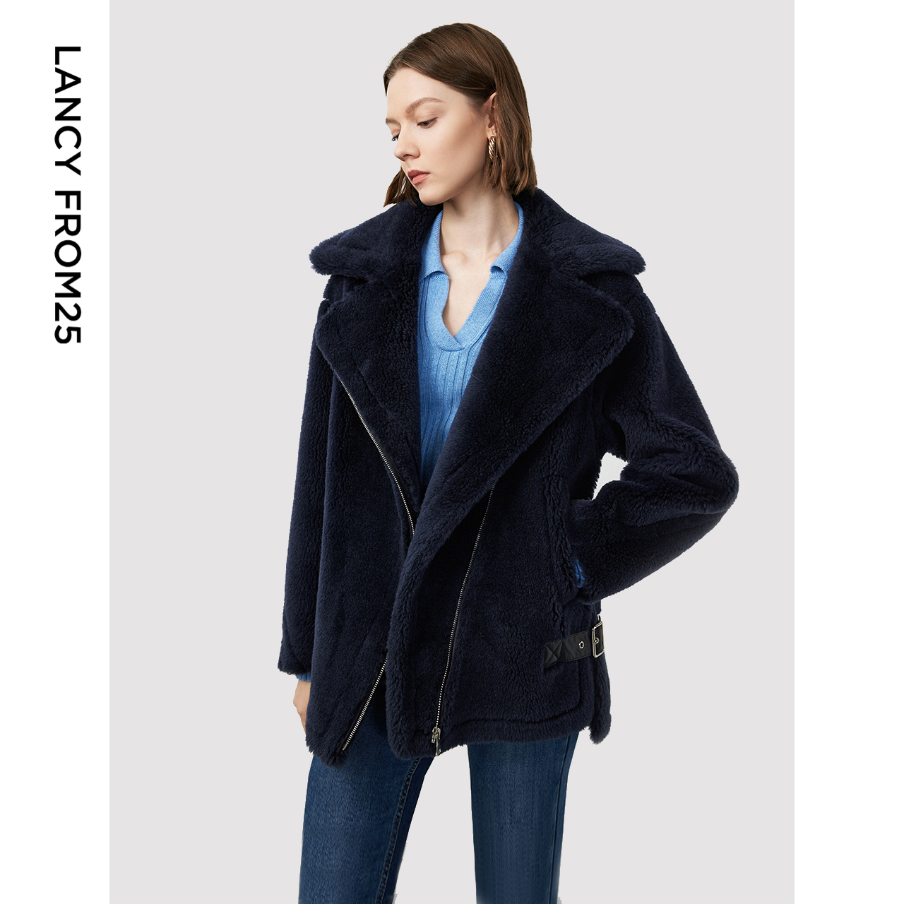 定金纯羊毛夹克朗姿高级