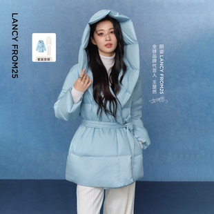 【王楚然同款穿搭】朗姿霍尔多巴吉鹅绒羽绒服短外套2025冬季新款