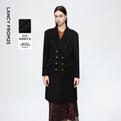 朗姿纯羊毛气质高级感双面毛呢外套正肩呢子大衣女2025年冬季 新款