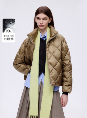 朗姿欧洲EiLEEN ELITEE霍尔多巴吉鹅绒菱格羽绒服2025年冬季新款