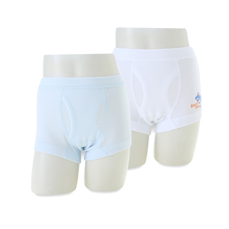 日本郡是GUNZE新款薄棉柔软四季男中大童平角内裤四角裤两条装