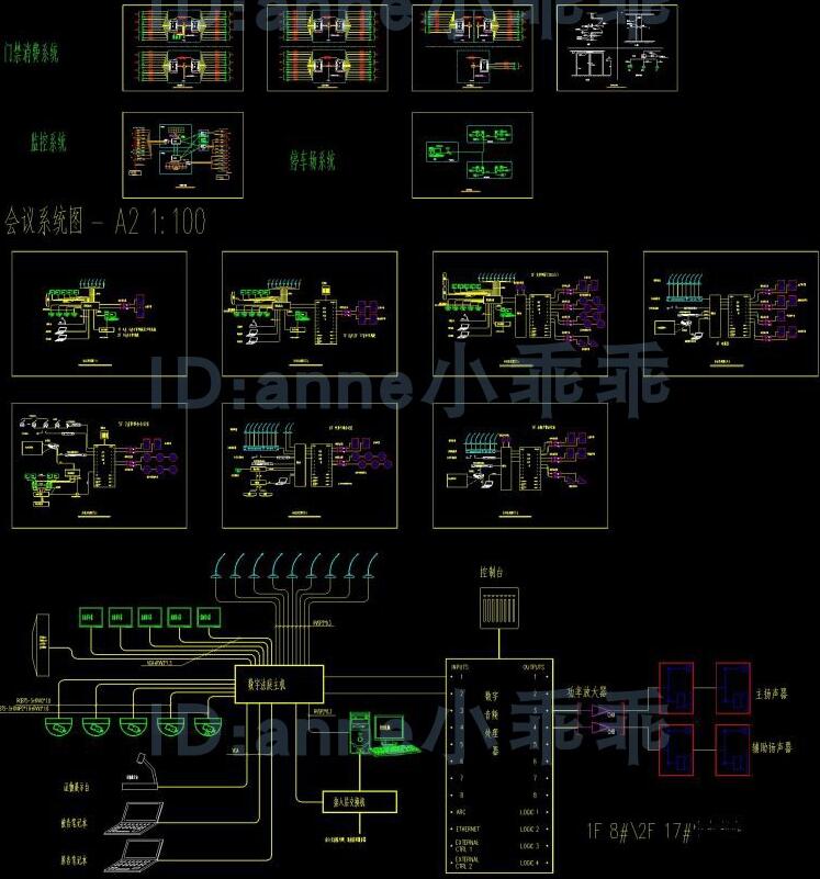 弱电智能化cad综合布线门禁监控停车场会议系统机房图纸CAD施工图
