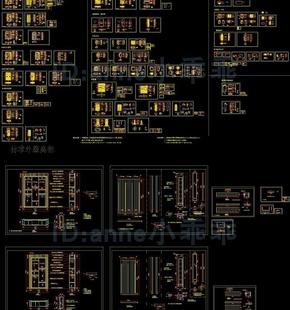 奢侈品高柜中岛形象墙通透柜展柜陈列橱窗CAD施工图立面图大样图