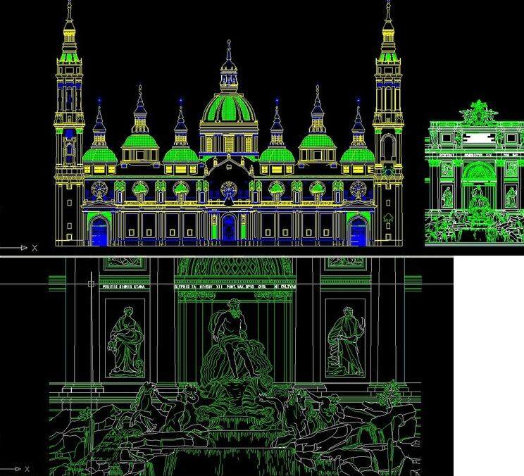 欧式古典酒店公馆奢华会所建筑外墙外立面穹顶雕塑构件CAD立面图,商务/设计服务,其它设计服务,淘宝优惠券,粉丝福利购,淘宝优惠卷