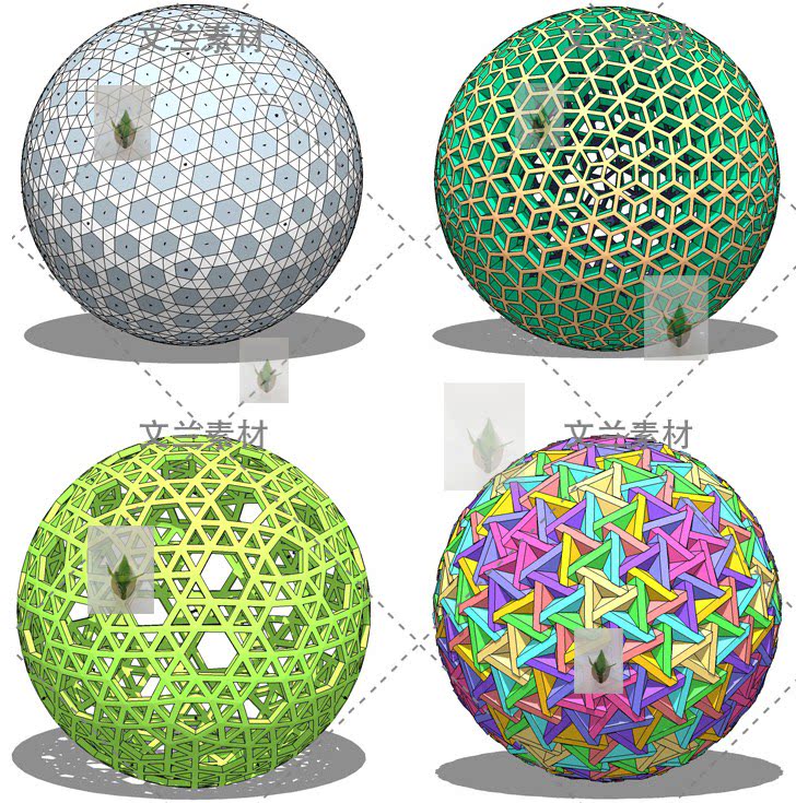 现代创意特色异形构筑物球体造型镂空雕塑景观小品草图大师su模型