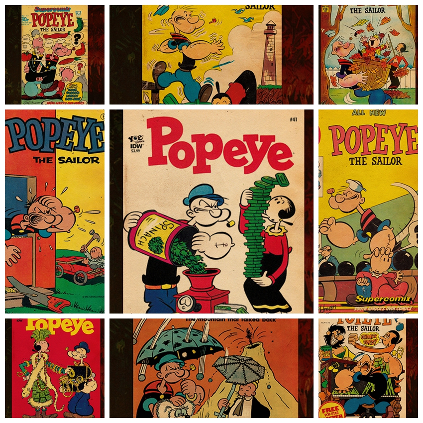 牛皮纸海报宿舍大力水手