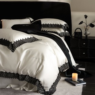 四件套轻奢简约 超细旦天丝棉花边款 星娜